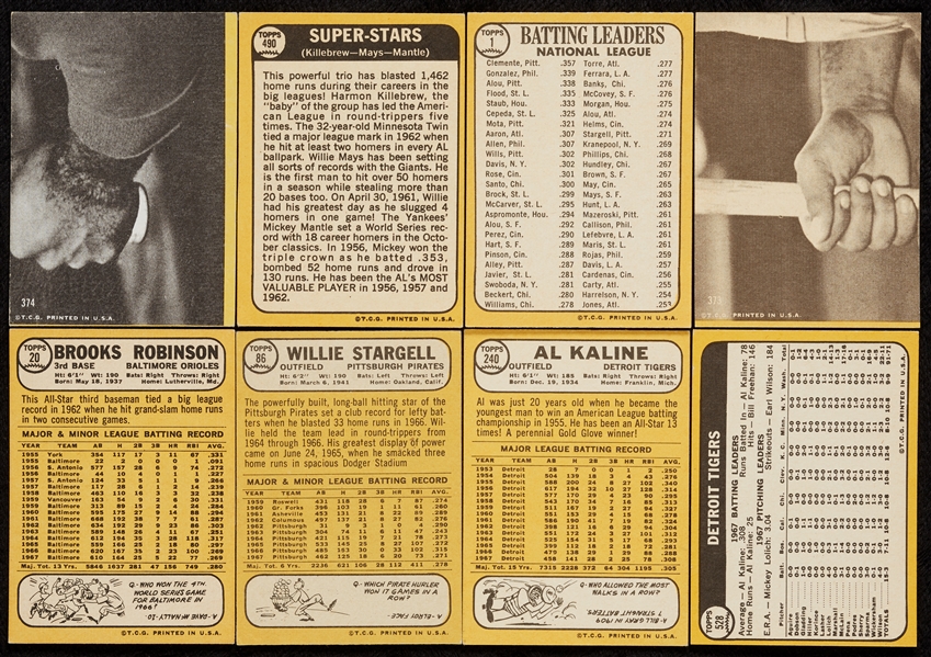 1968 Topps Baseball Near Set With HOFers (534/598)