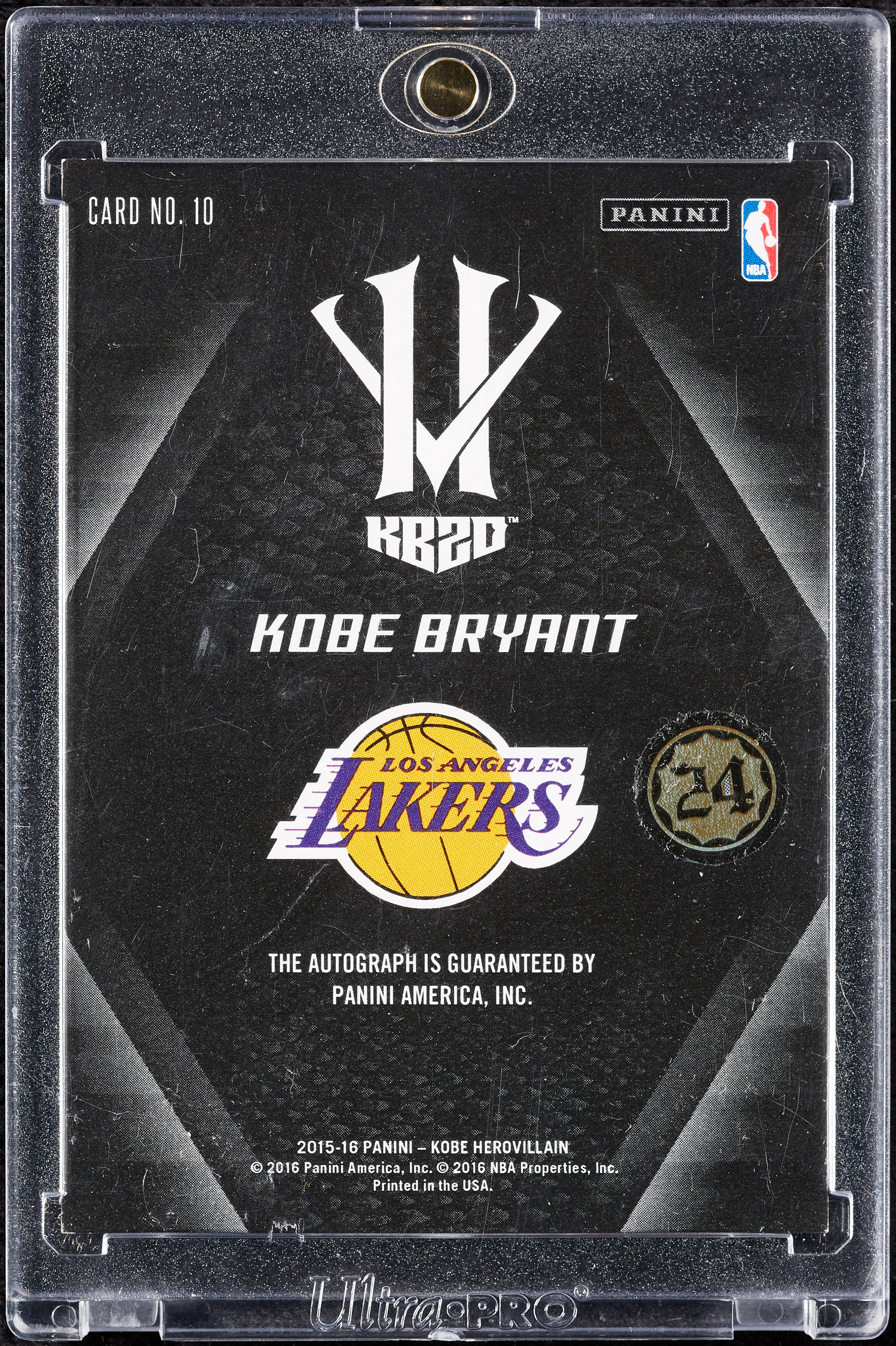 Lot Detail - 2015-16 KOBE BRYANT LOS ANGELES LAKERS GAME WORN