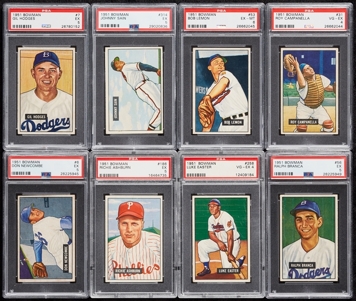 1951 Bowman Baseball Stars and All-Stars, All PSA Graded (22)