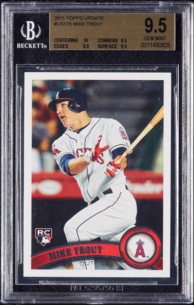 2011 Topps Update Mike Trout RC No. US175 BGS 9.5