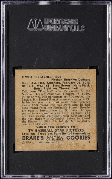 1950 Drake's Preacher Roe No. 1 SGC 5.5