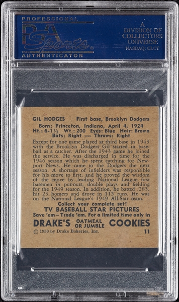 1950 Drake's Gil Hodges No. 11 PSA 5
