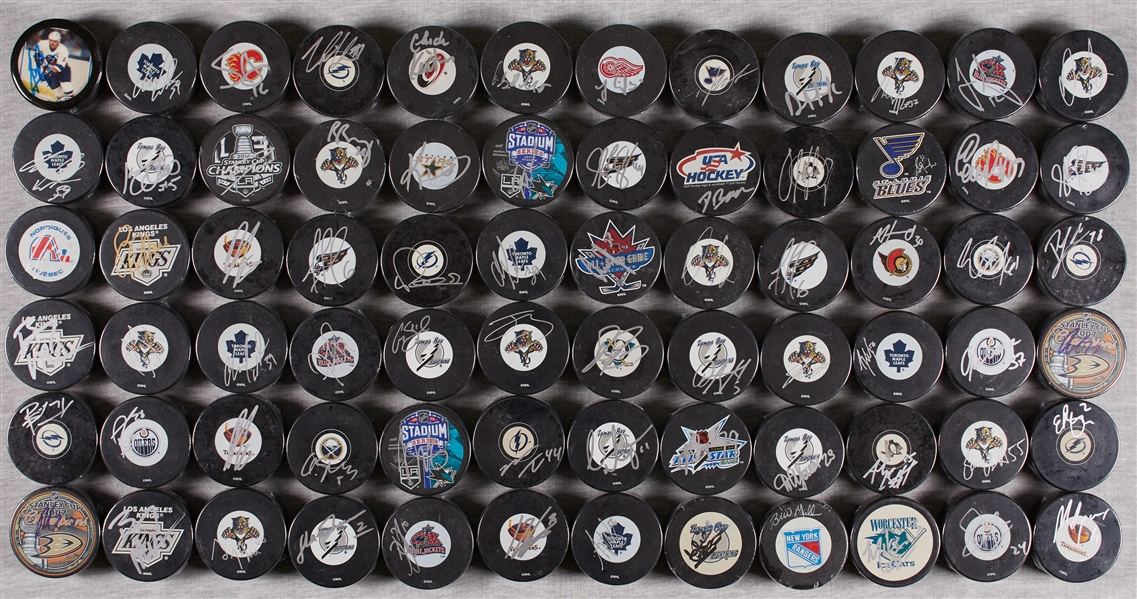 Signed NHL Hockey Puck Collection (100)