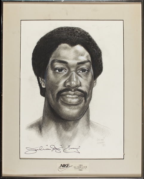 Julius Erving's Signed 1980 All-Star Game Original Artwork (BAS)