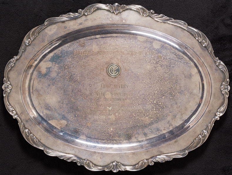 Ernie Nevers College & Professional Hall of Fame Touchdown Club Silver Tray (1967)