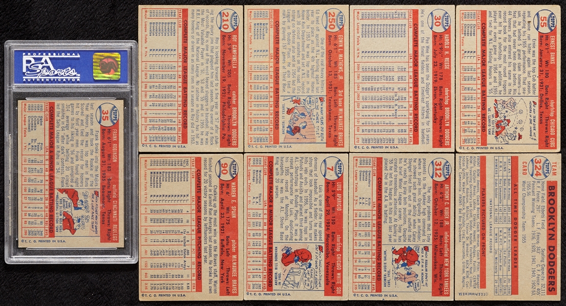 1957 Topps Baseball Partial Set With 20 HOFers, Five Slabbed, Contest Cards (350)