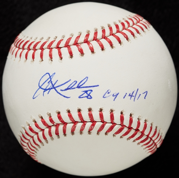 Corey Kluber Single-Signed OML Baseball Cy 14/17 (BAS)