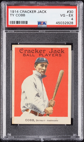 1914 Cracker Jack Ty Cobb No. 30 PSA 4