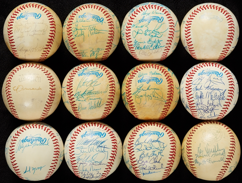 Early 1980s Team-Signed Baseballs Group with 1982 Brewers (12)