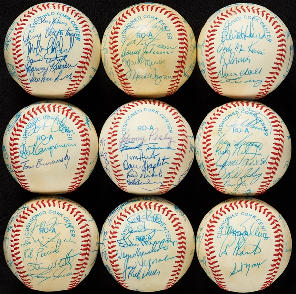 1981 American League Team-Signed Baseball Group with Boston, Baltimore (9)