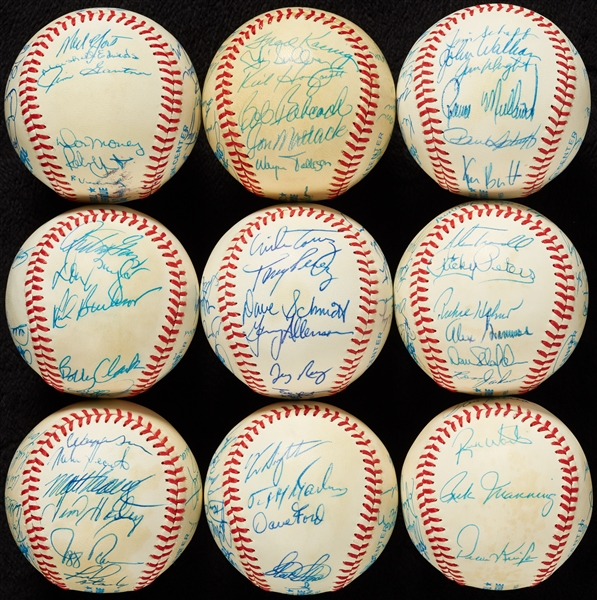 1981 American League Team-Signed Baseball Group with Boston, Baltimore (9)