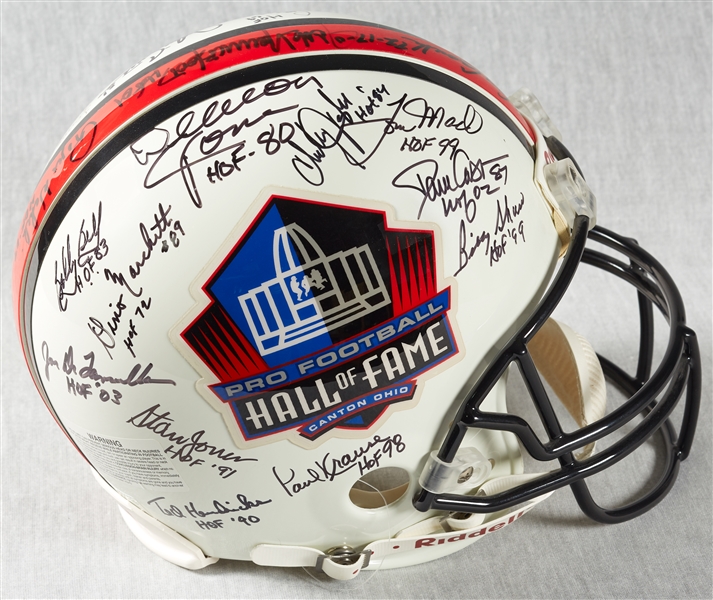NFL Hall of Famers Multi-Signed Logo Helmet (30) (BAS)