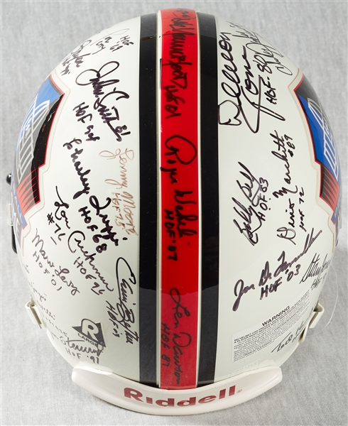 NFL Hall of Famers Multi-Signed Logo Helmet (30) (BAS)