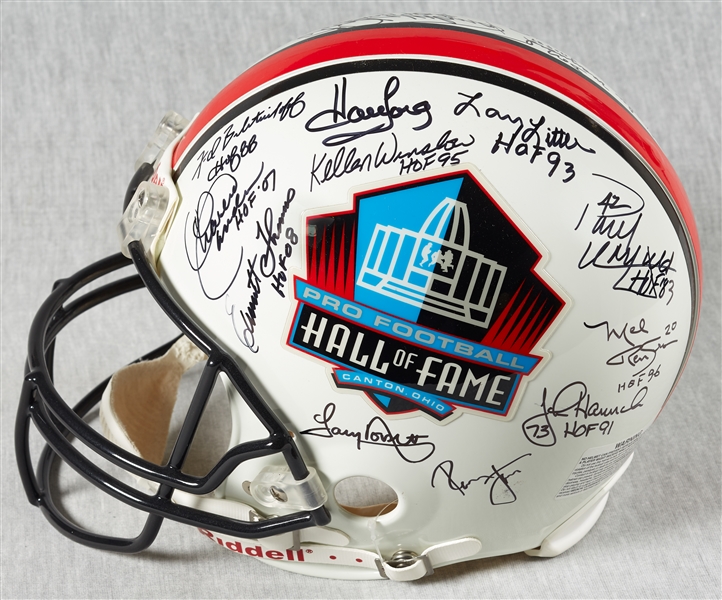 NFL Hall of Famers Multi-Signed Logo Helmet (26) (BAS)