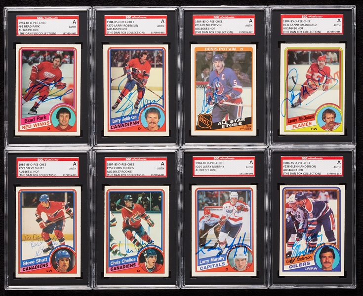 Signed 1984-85 O-Pee-Chee Group with Yzerman RC (309)