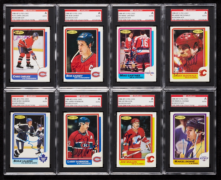 Signed 1986-87 O-Pee-Chee Group with Gretzky (115)