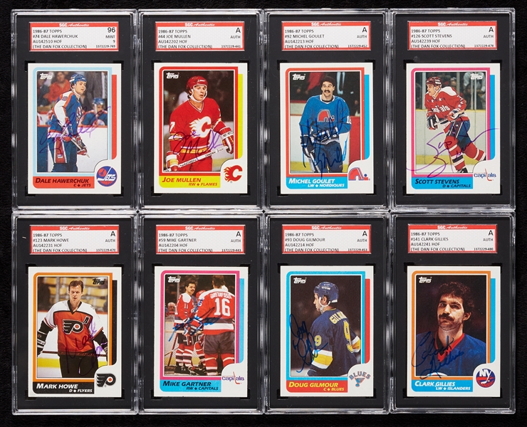 Signed 1986-87 Topps Group with Patrick Roy RC (100)