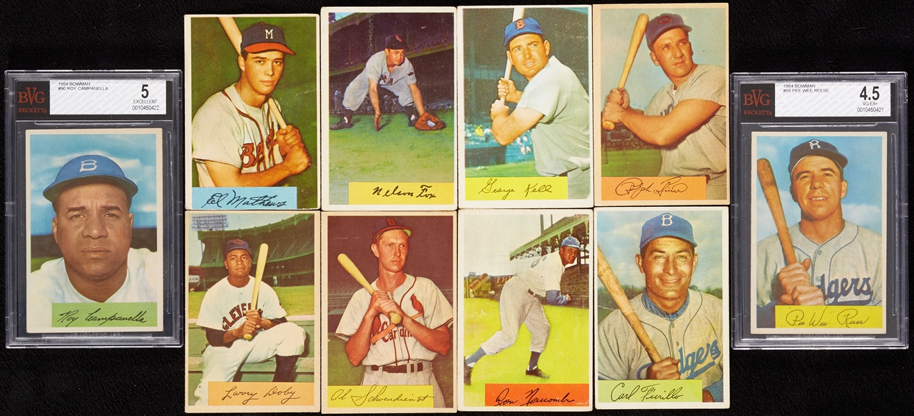 1954 Bowman Baseball Group With HOFers, Two Slabbed (15)