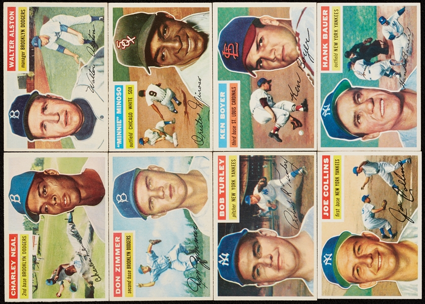 High-Grade 1956 Topps Baseball Group With Minor Stars (92)
