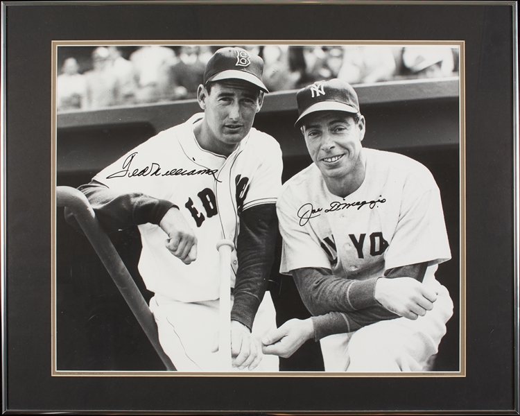 Ted Williams & Joe DiMaggio Signed 20x24 Framed Photo from 1951 (Brearley Collection) (BAS)