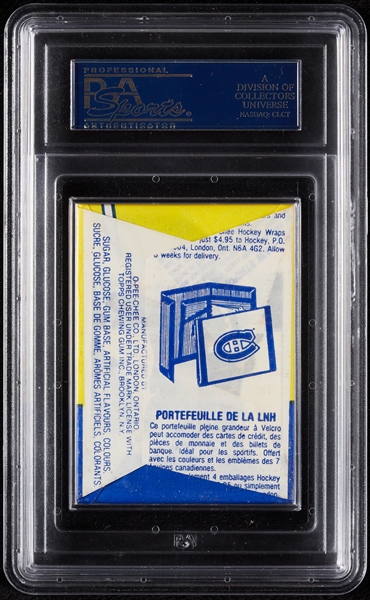 1985 O-Pee-Chee Hockey Unopened Wax Pack (Lemieux RC Year) Graded PSA 9