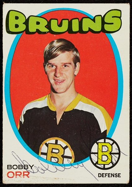 Bobby Orr Signed Group with (2) Typed Letter & 1971-72 Topps Card (3)