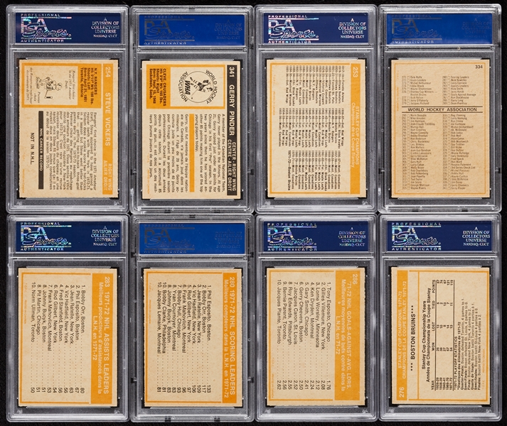 Pristine 1972 O-Pee-Chee Hockey PSA-Graded Complete Set - PSA Set Registry No. 4 (345)
