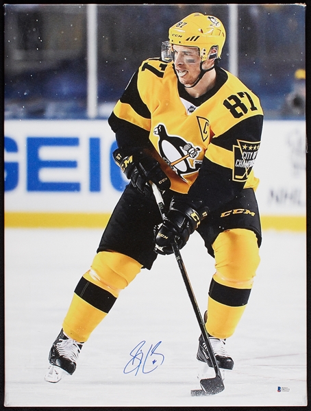 Sidney Crosby Signed 18x24 Canvas Print (BAS)