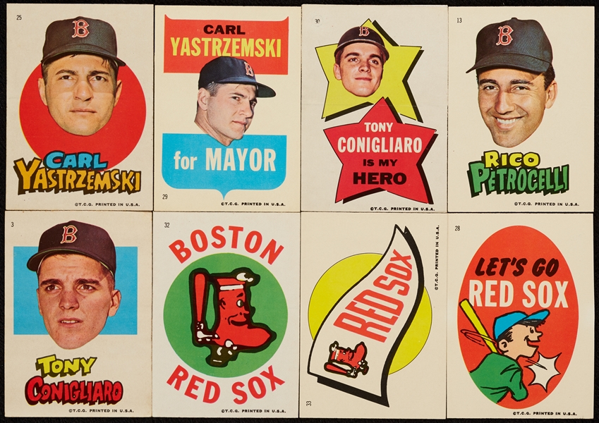 High-Grade 1967 Topps Red Sox Stickers Test Issue (33)
