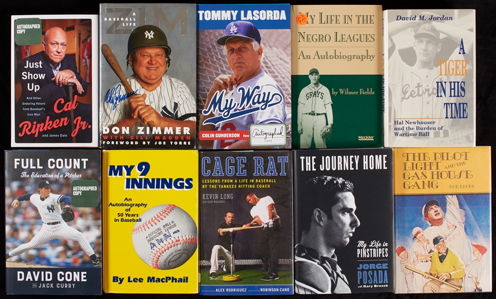 Baseball Signed Books Group with Walt Alston, Leo Durocher (18)