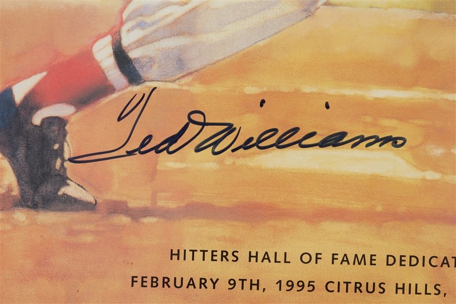 Ted Williams Signed Hit List 16x20 Poster (Green Diamond) (PSA/DNA)