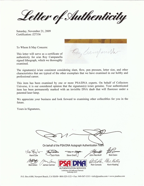 Roy Campanella Signed Paluso Lithograph (135/250) (PSA/DNA)