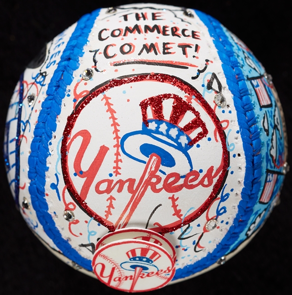 Mickey Mantle Single-Signed Charles Fazzino Hand-Painted Baseball (UDA)