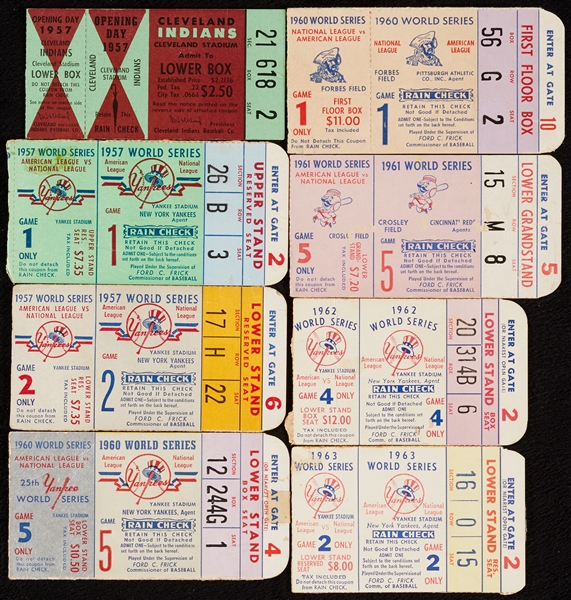 1950-1963 New York Yankees World Series Ticket Stub Collection (15)