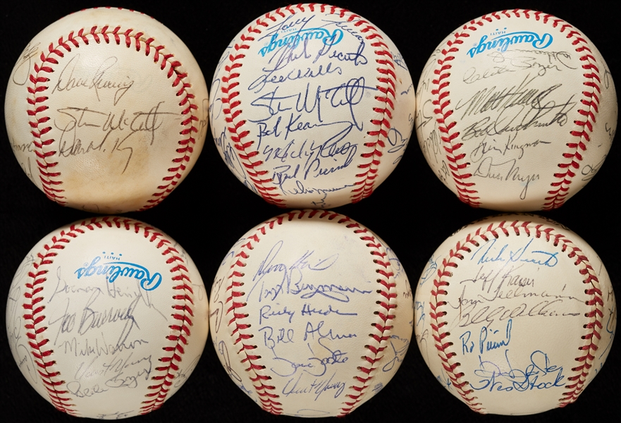 1980-1985 Oakland A's Team-Signed Baseball Group (6)
