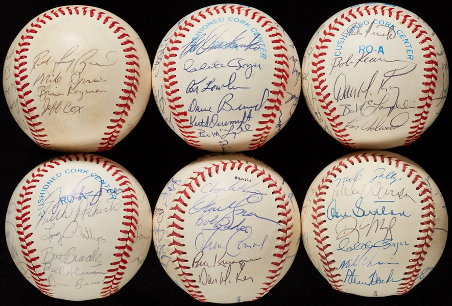 1980-1985 Oakland A's Team-Signed Baseball Group (6)