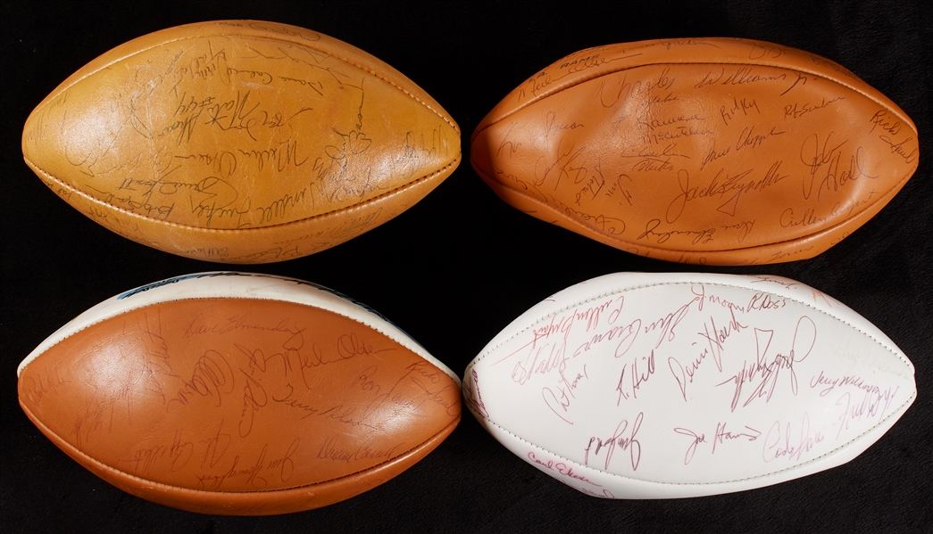 1969, 1974, 1975 & 1979 Los Angeles Rams Team-Signed Footballs (4)
