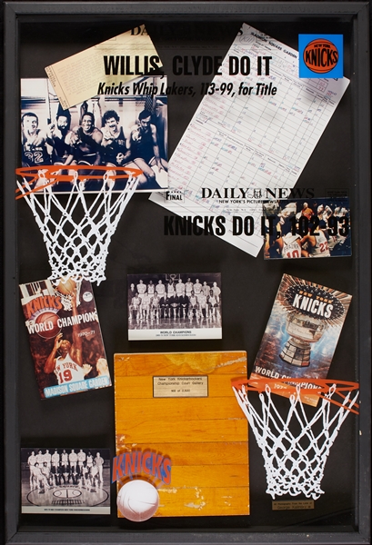 New York Knicks 24x36 Championship Court Floor Piece Gallery in Frame (168/2500) (Steiner)