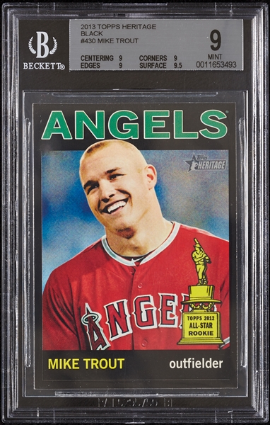 2013 Topps Heritage Mike Trout No. 430A Black Border SP BGS 9
