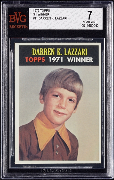 1972 Topps '71 Winner Darren Lazzari No. 11 BVG 7
