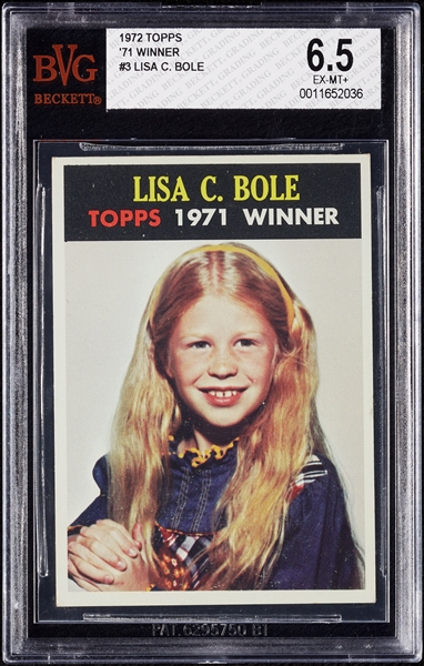 1972 Topps '71 Winner Lisa Bole No. 3 BVG 6.5