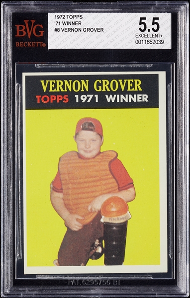 1972 Topps '71 Winner Vernon Grover No. 8 BVG 5.5
