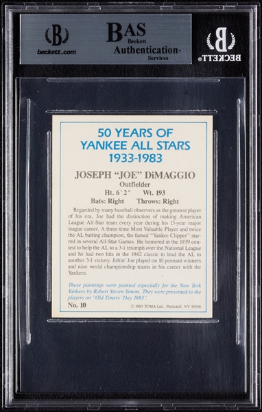 Joe DiMaggio Signed 1983 TCMA 50 Years of Yankees All-Stars No. 10 (BAS)