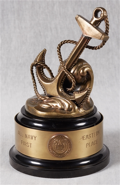 Joe Bellino & Roger Staubach Signed Navy Trophy (2)