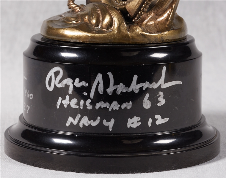 Joe Bellino & Roger Staubach Signed Navy Trophy (2)