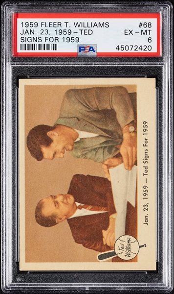1959 Fleer Ted Williams Ted Signs for 1959 No. 68 PSA 6