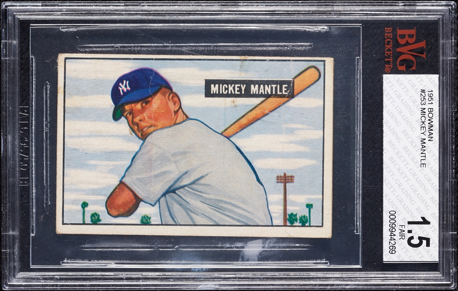 1951 Bowman Mickey Mantle RC No. 253 BVG 1.5