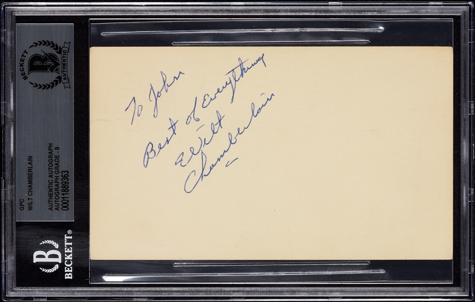 Wilt Chamberlain Signed GPC (1957) (Graded BAS 9)