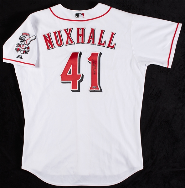 Mike Lincoln & Juan Lopez 2008 Reds Game-Used Signed Joe Nuxhall Pre-Game Ceremony Jerseys (2) (MLB)