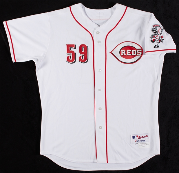 Mike Lincoln & Juan Lopez 2008 Reds Game-Used Signed Joe Nuxhall Pre-Game Ceremony Jerseys (2) (MLB)